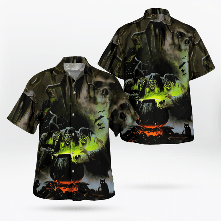 Spooky Witches Concoction Night 3d All Over Print Button Design For Halloween Hawaii Shirt Spooky Witches Concoction Night 3d All Over Print Button Design For Halloween Hawaii Shirt