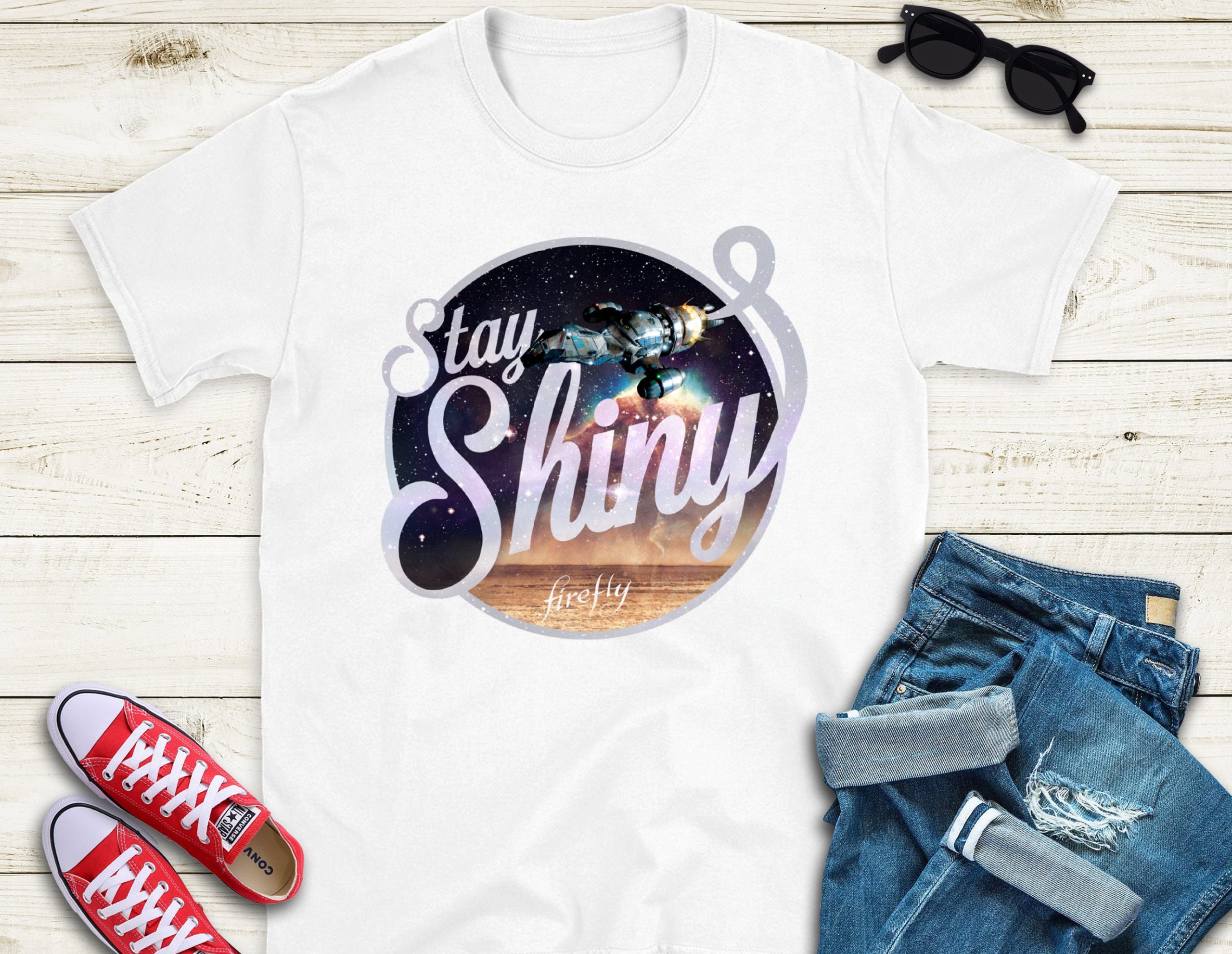 Stay Shiny Tv Sci-Fi Firefly Quote Comic Con Unisex T-Shirt Stay Shiny Tv Sci-Fi Firefly Quote Comic Con Unisex T-Shirt