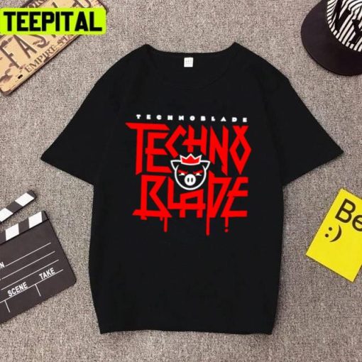Technoblade Logo Red Text Illustration Unisex T-Shirt