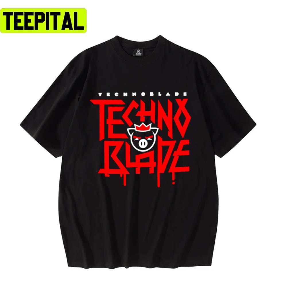 Technoblade Logo Red Text Illustration Unisex T-Shirt Technoblade Logo Red Text Illustration Unisex T-Shirt