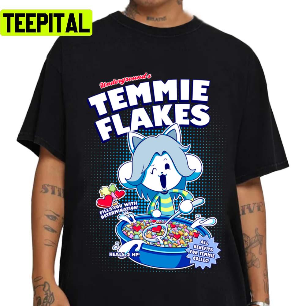 Temmie Flakes Undertale Graphic Unisex T-Shirt Temmie Flakes Undertale Graphic Unisex T-Shirt