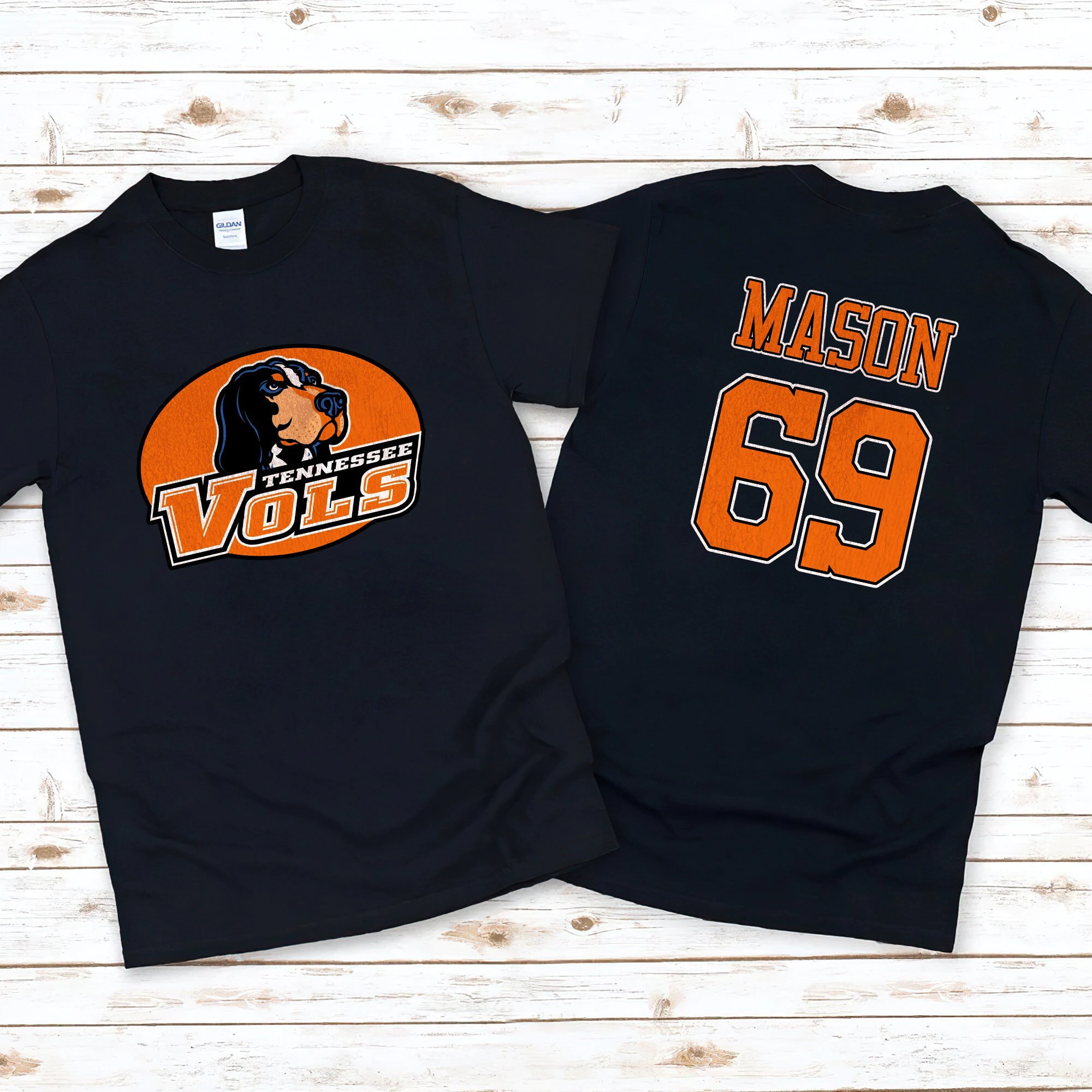 Tennessee Volunrs Football Ncaa Sports Front Back Customized Text Number Unisex T-Shirt Tennessee Volunrs Football Ncaa Sports Front Back Customized Text Number Unisex T-Shirt