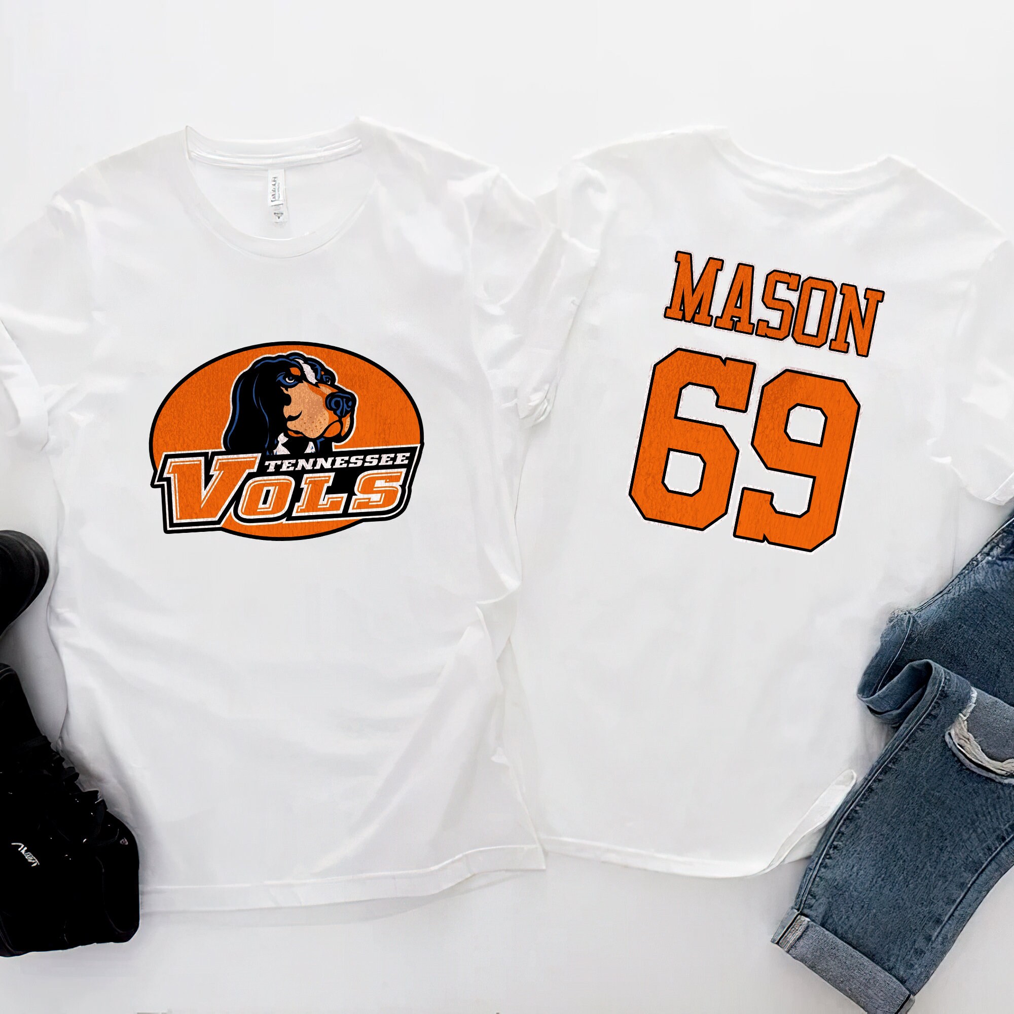 Tennessee Volunrs Football Ncaa Sports Front Back Customized Text Number Unisex T-Shirt Tennessee Volunrs Football Ncaa Sports Front Back Customized Text Number Unisex T-Shirt