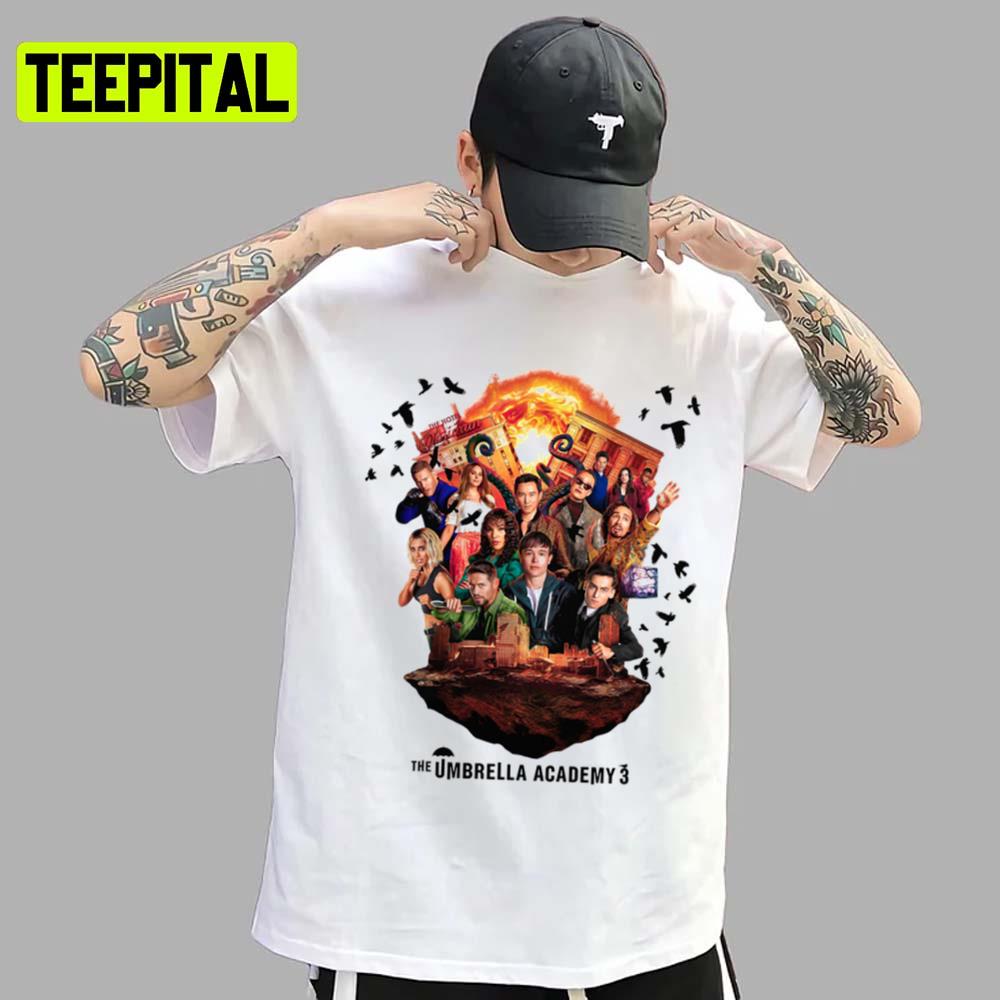 The Season 3 Iconic Design Umbrella Academy Sparrow Academy Unisex T-Shirt The Season 3 Iconic Design Umbrella Academy Sparrow Academy Unisex T-Shirt