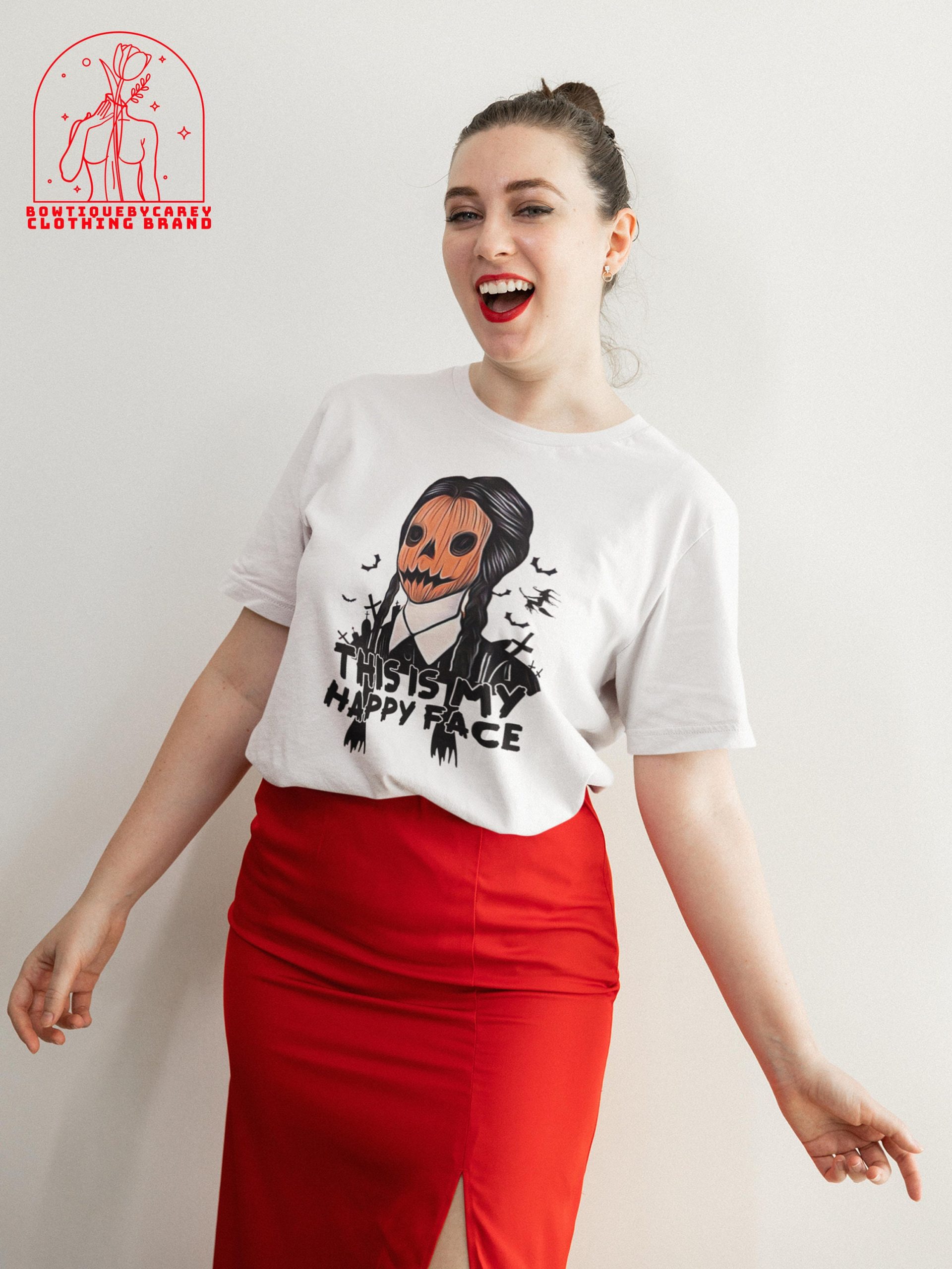 This Is My Happy Face Wednesday The Addams Family Halloween Unisex T-Shirt This Is My Happy Face Wednesday The Addams Family Halloween Unisex T-Shirt