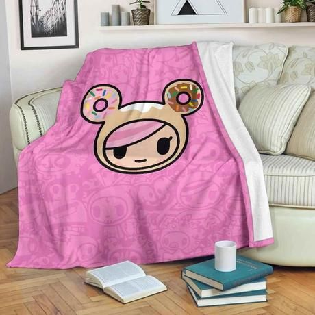 Tokidoki Donutella Fleece Blanket Throw Blanket Gift Tokidoki Donutella Fleece Blanket Throw Blanket Gift