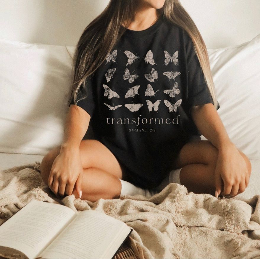 Transformed Butterfly Bible Verse Shirt Transformed Butterfly Bible Verse Shirt