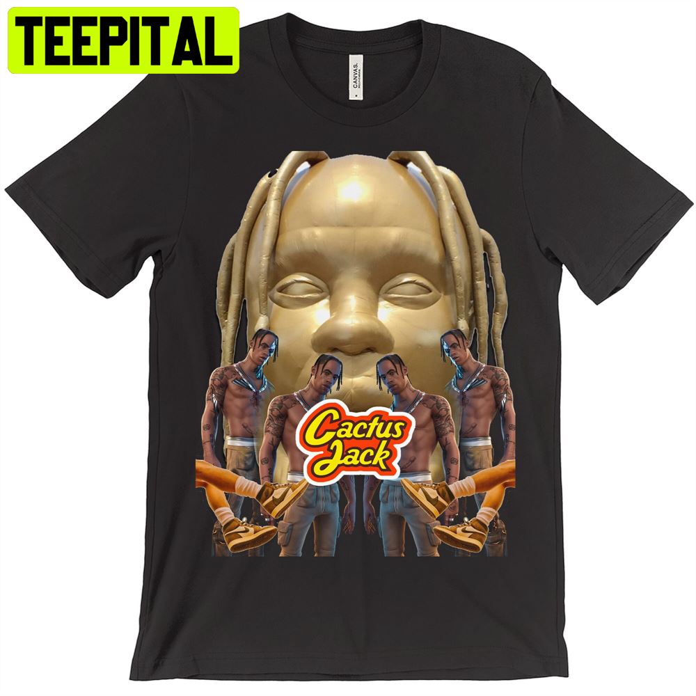 Travis Scott Cactus Jack Gold Big Face Unisex T-Shirt Travis Scott Cactus Jack Gold Big Face Unisex T-Shirt