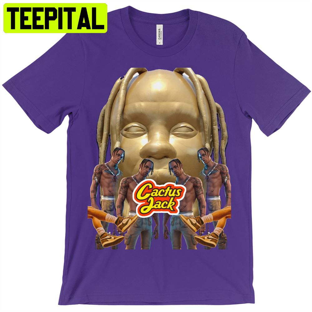 Travis Scott Cactus Jack Gold Big Face Unisex T-Shirt Travis Scott Cactus Jack Gold Big Face Unisex T-Shirt