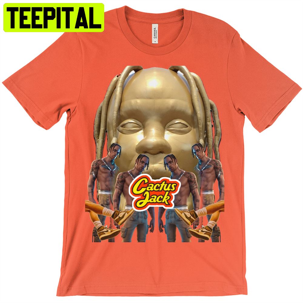 Travis Scott Cactus Jack Gold Big Face Unisex T-Shirt Travis Scott Cactus Jack Gold Big Face Unisex T-Shirt