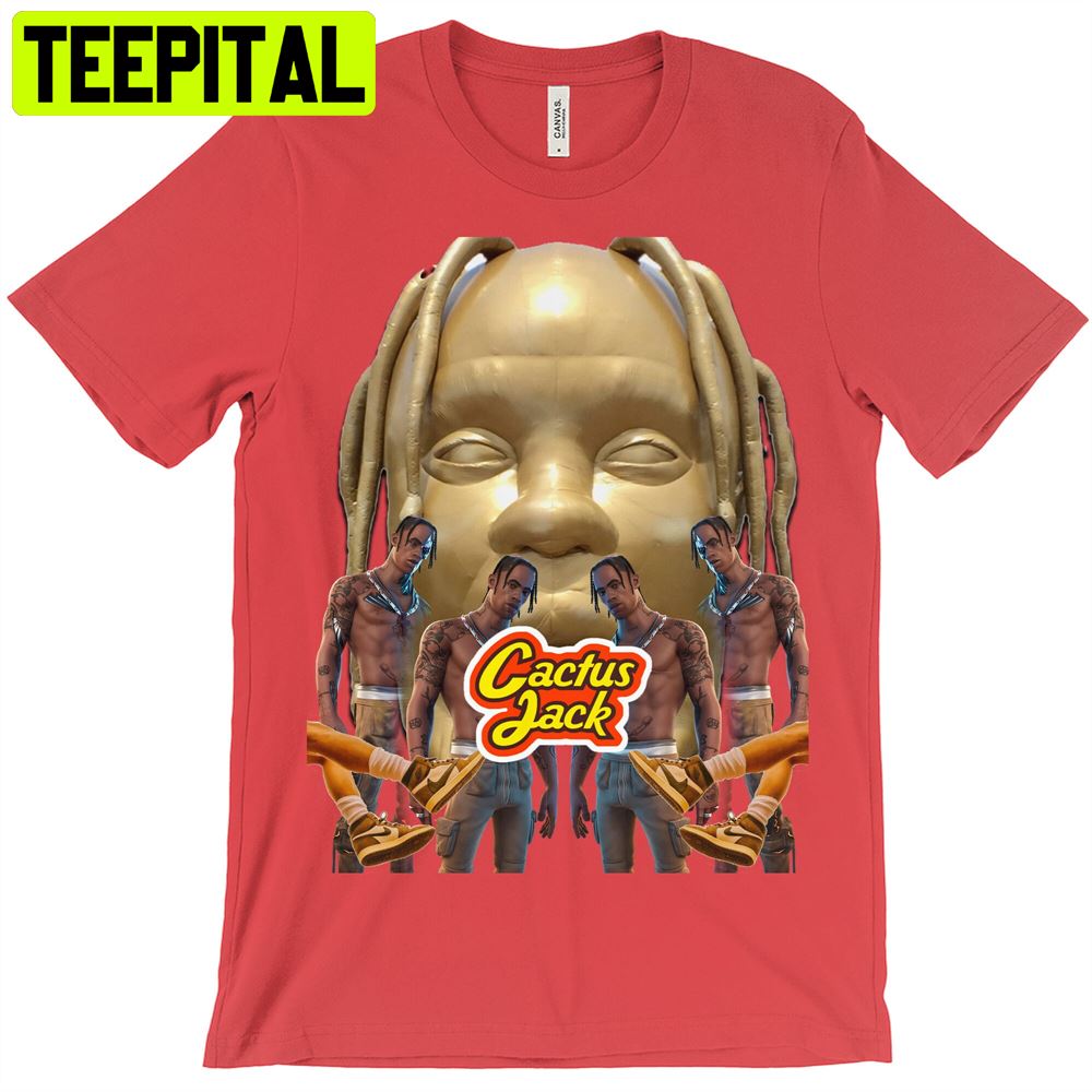 Travis Scott Cactus Jack Gold Big Face Unisex T-Shirt Travis Scott Cactus Jack Gold Big Face Unisex T-Shirt