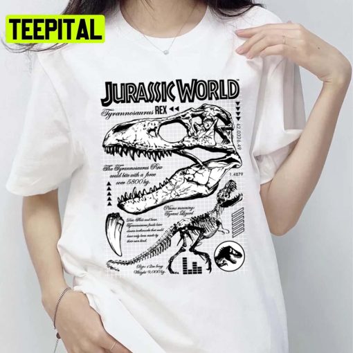 Trex Field Note Schematics Jurassic World Unisex T-Shirt