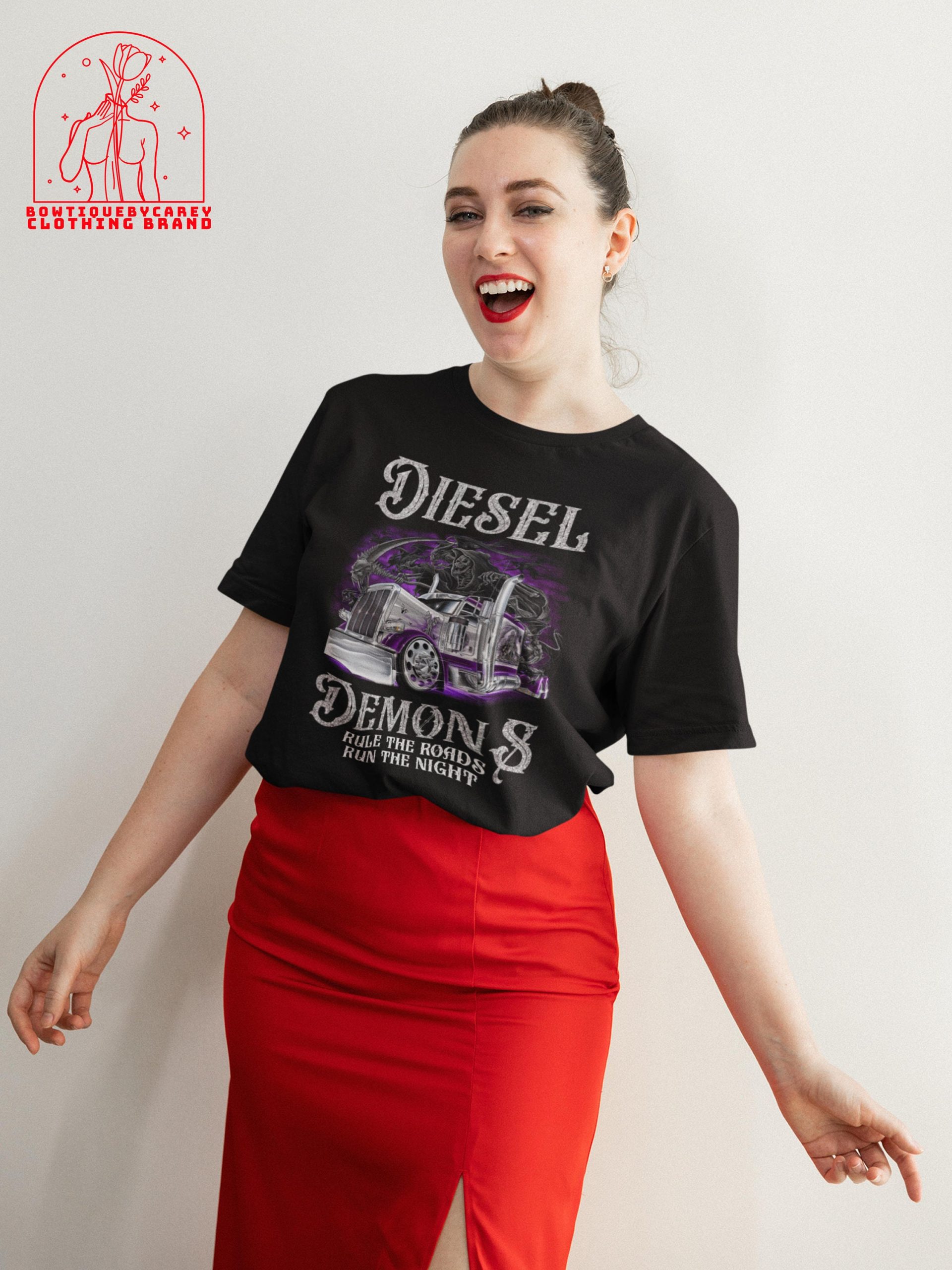 Trucker Diesel Demon And Rule The Road Run The Night Trucker Diesel Demon Driver Unisex T-Shirt Trucker Diesel Demon And Rule The Road Run The Night Trucker Diesel Demon Driver Unisex T-Shirt