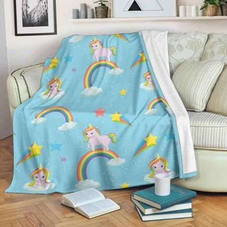 Unicorn Rainbow Fleece Blanket Throw Blanket Gift Unicorn Rainbow Fleece Blanket Throw Blanket Gift