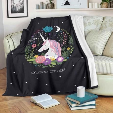 Unicorn Real Fleece Blanket Throw Blanket Gift Unicorn Real Fleece Blanket Throw Blanket Gift