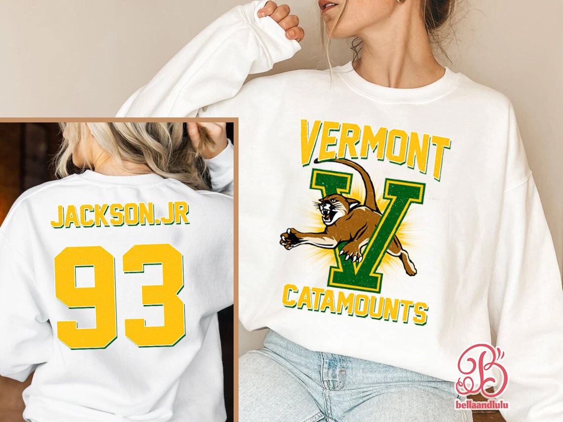 Vermont Catamounts Basketball Ncaa Sports Front Back Customized Text Number Unisex Sweatshirt Vermont Catamounts Basketball Ncaa Sports Front Back Customized Text Number Unisex Sweatshirt
