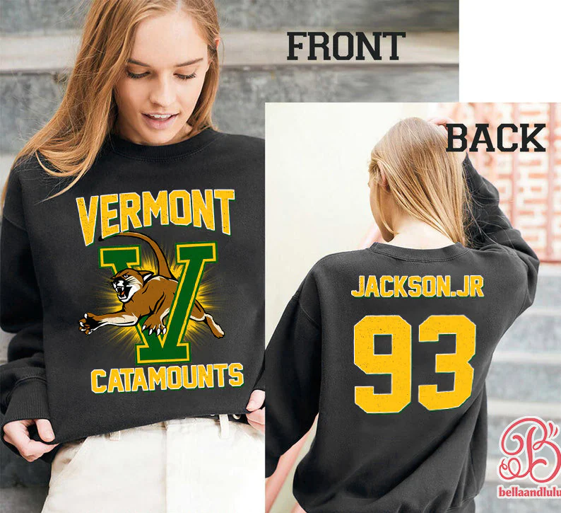 Vermont Catamounts Basketball Ncaa Sports Front Back Customized Text Number Unisex Sweatshirt Vermont Catamounts Basketball Ncaa Sports Front Back Customized Text Number Unisex Sweatshirt