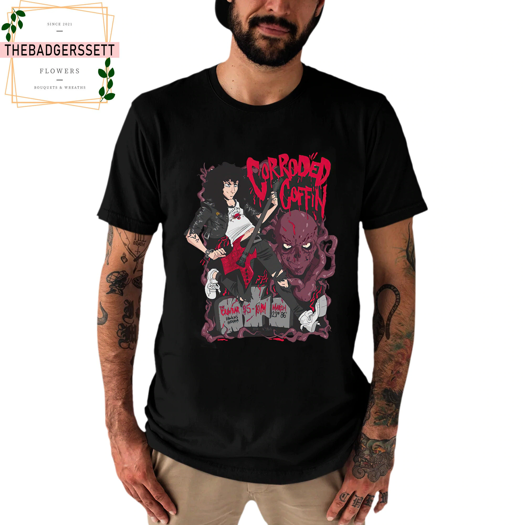 Vintage Eddie Munson Corroded Coffin Eddie St 4 Stranger Things Hawkins High School Unisex T-Shirt Vintage Eddie Munson Corroded Coffin Eddie St 4 Stranger Things Hawkins High School Unisex T-Shirt