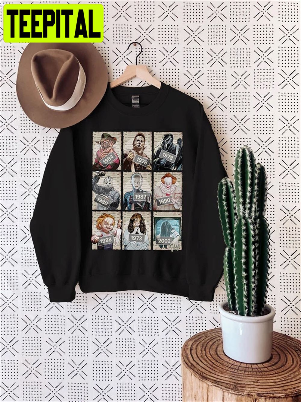 Vintage Horror Mugshot 80s Horror Movie Unisex Sweatshirt Vintage Horror Mugshot 80s Horror Movie Unisex Sweatshirt