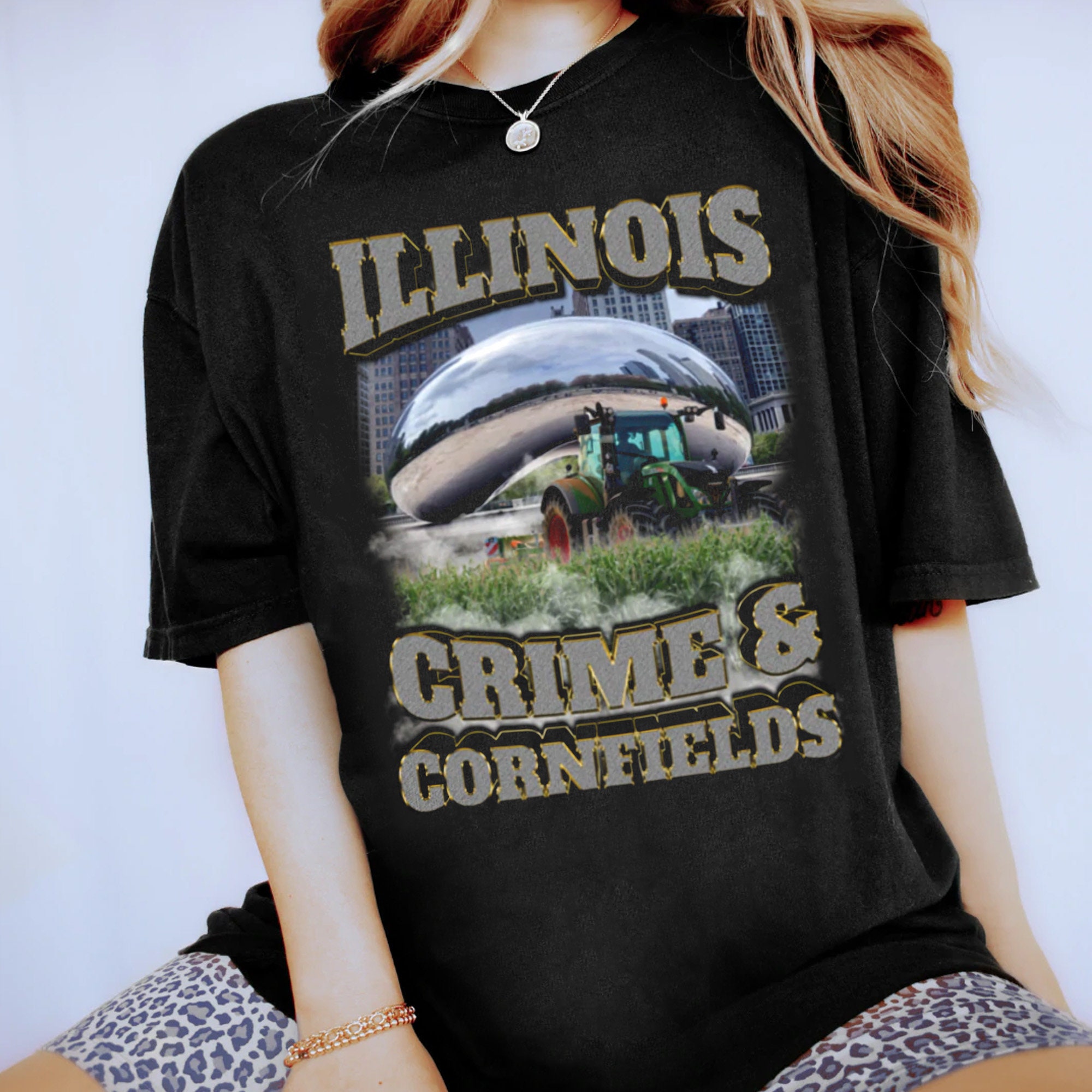 Vintage Illinois Crime And Cornfields Unisex T-Shirt Vintage Illinois Crime And Cornfields Unisex T-Shirt