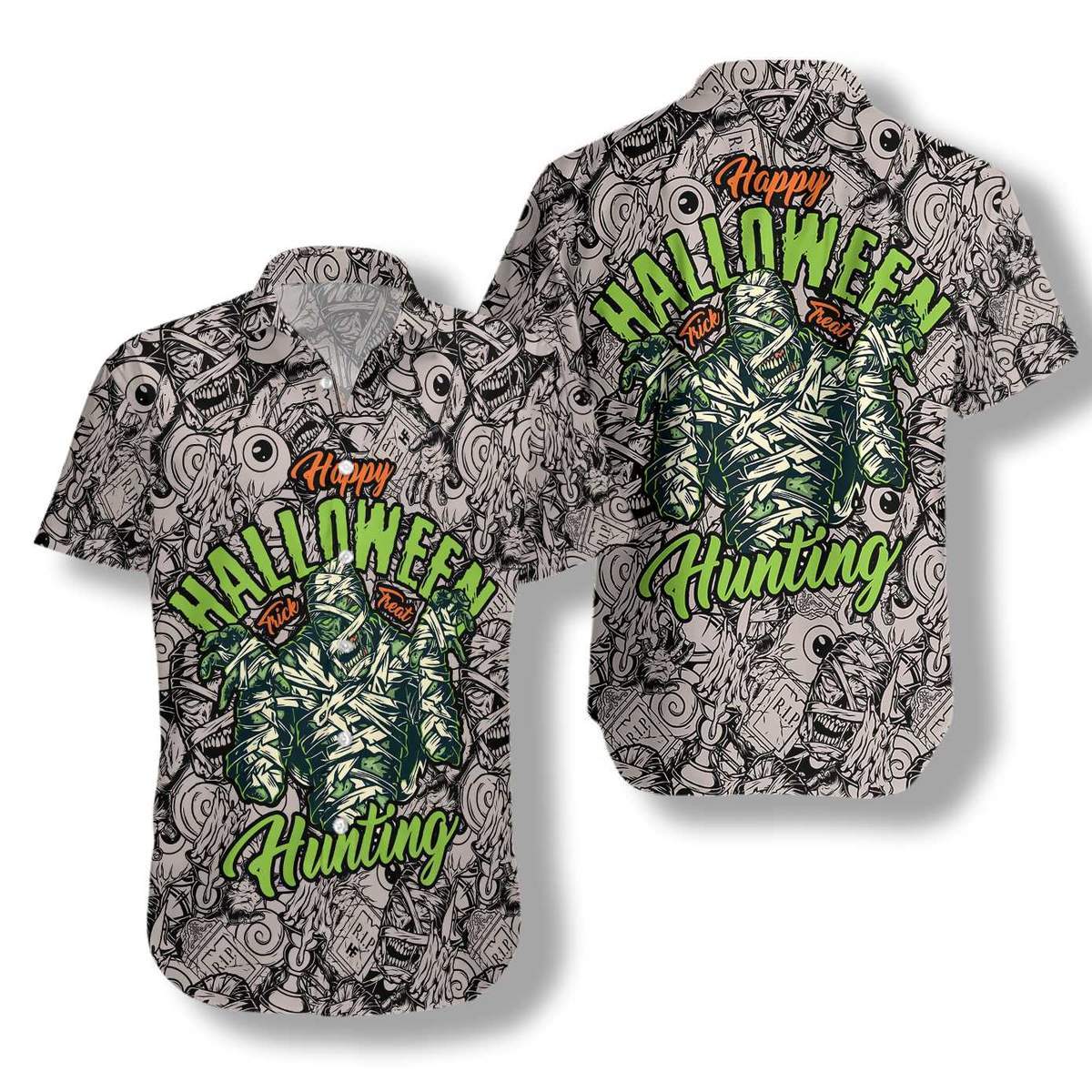 Vintage Scary Mummy 3d All Over Print Summer Button Design For Halloween Hawaii Shirt Vintage Scary Mummy 3d All Over Print Summer Button Design For Halloween Hawaii Shirt