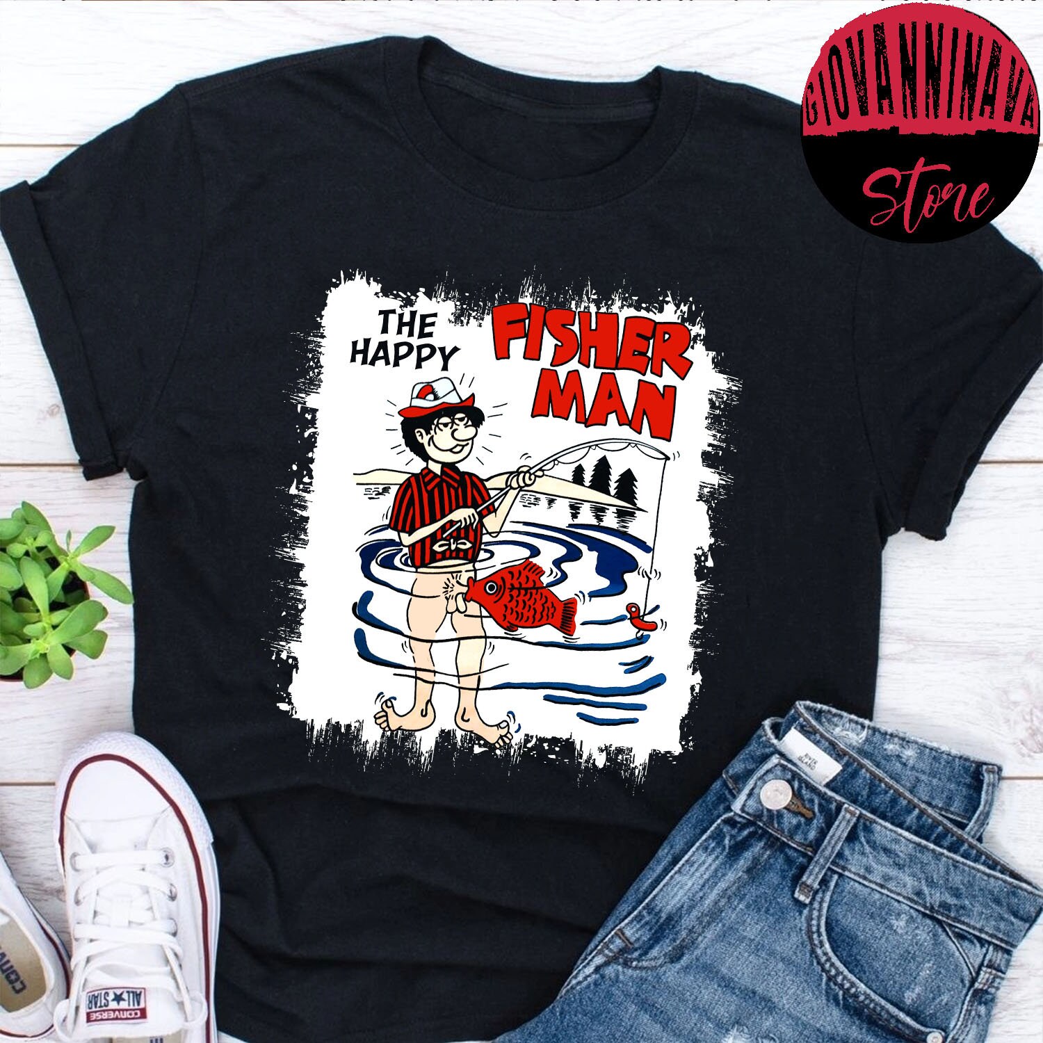 Vintage The Happy Fisherman Unisex T-Shirt Vintage The Happy Fisherman Unisex T-Shirt