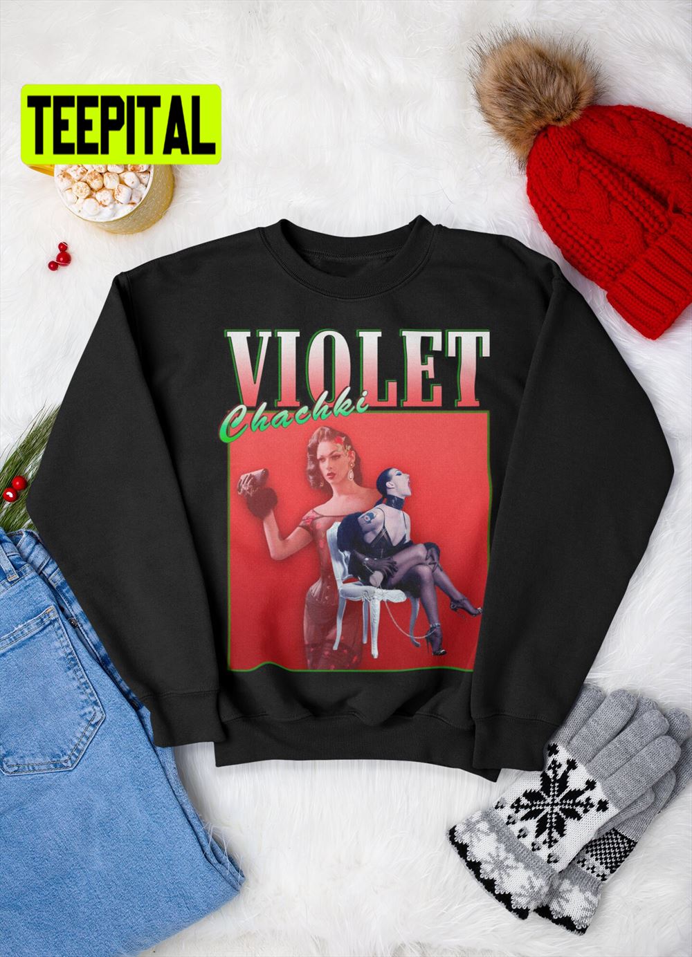 Violet Chachki Vintage Retro Unisex Sweatshirt Violet Chachki Vintage Retro Unisex Sweatshirt