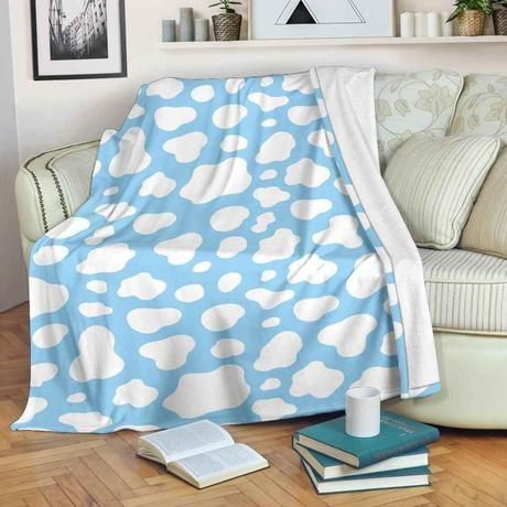 White And Blue Cow Best Seller Fleece Blanket Throw Blanket Gift White And Blue Cow Best Seller Fleece Blanket Throw Blanket Gift