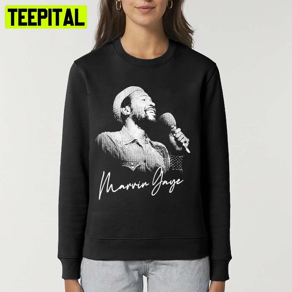 White Art Moment On Stage Marvin Gaye Unisex T-Shirt White Art Moment On Stage Marvin Gaye Unisex T-Shirt