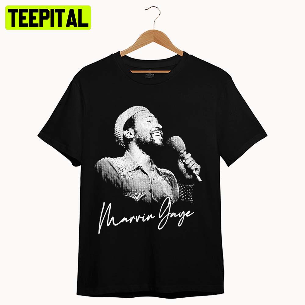 White Art Moment On Stage Marvin Gaye Unisex T-Shirt White Art Moment On Stage Marvin Gaye Unisex T-Shirt