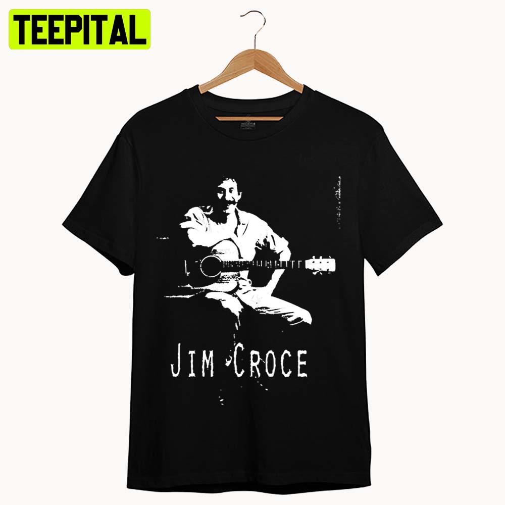 White Art Portrait Jim Croce Jim Croce Unisex T-Shirt White Art Portrait Jim Croce Jim Croce Unisex T-Shirt