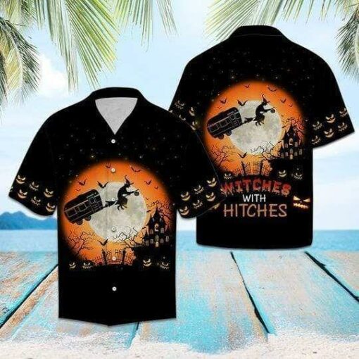 Witches With Hitches 3d All Over Print Button Design For Halloween Hawaii Shirt Witches With Hitches 3d All Over Print Button Design For Halloween Hawaii Shirt
