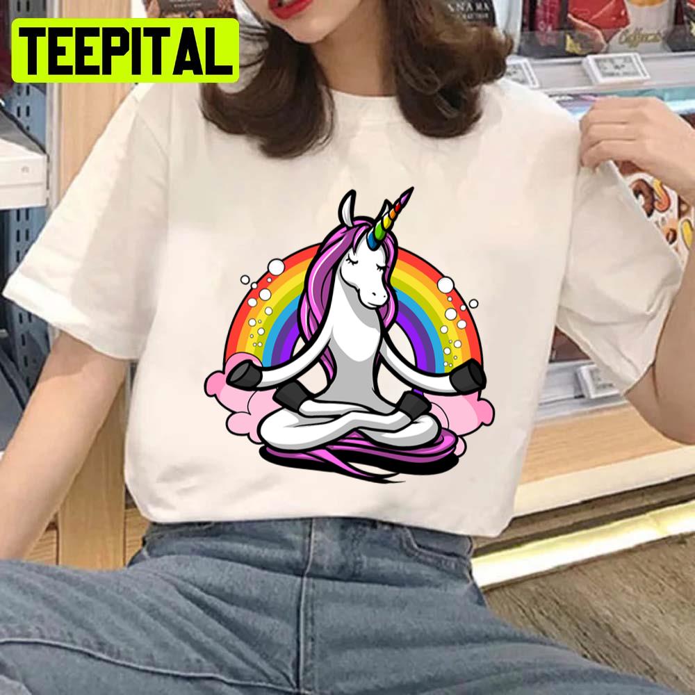 Zen Yoga Unicorn Cute Art Illustration Unisex T-Shirt Zen Yoga Unicorn Cute Art Illustration Unisex T-Shirt