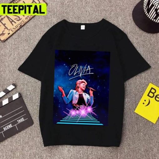 1982 Concert In Blue Graphic Olivia Newton John Unisex T-Shirt
