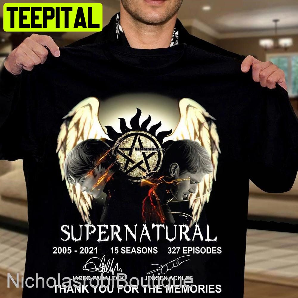 2005 2021 Supernatural Signature Thank You For The Memories Unisex T-Shirt 2005 2021 Supernatural Signature Thank You For The Memories Unisex T-Shirt