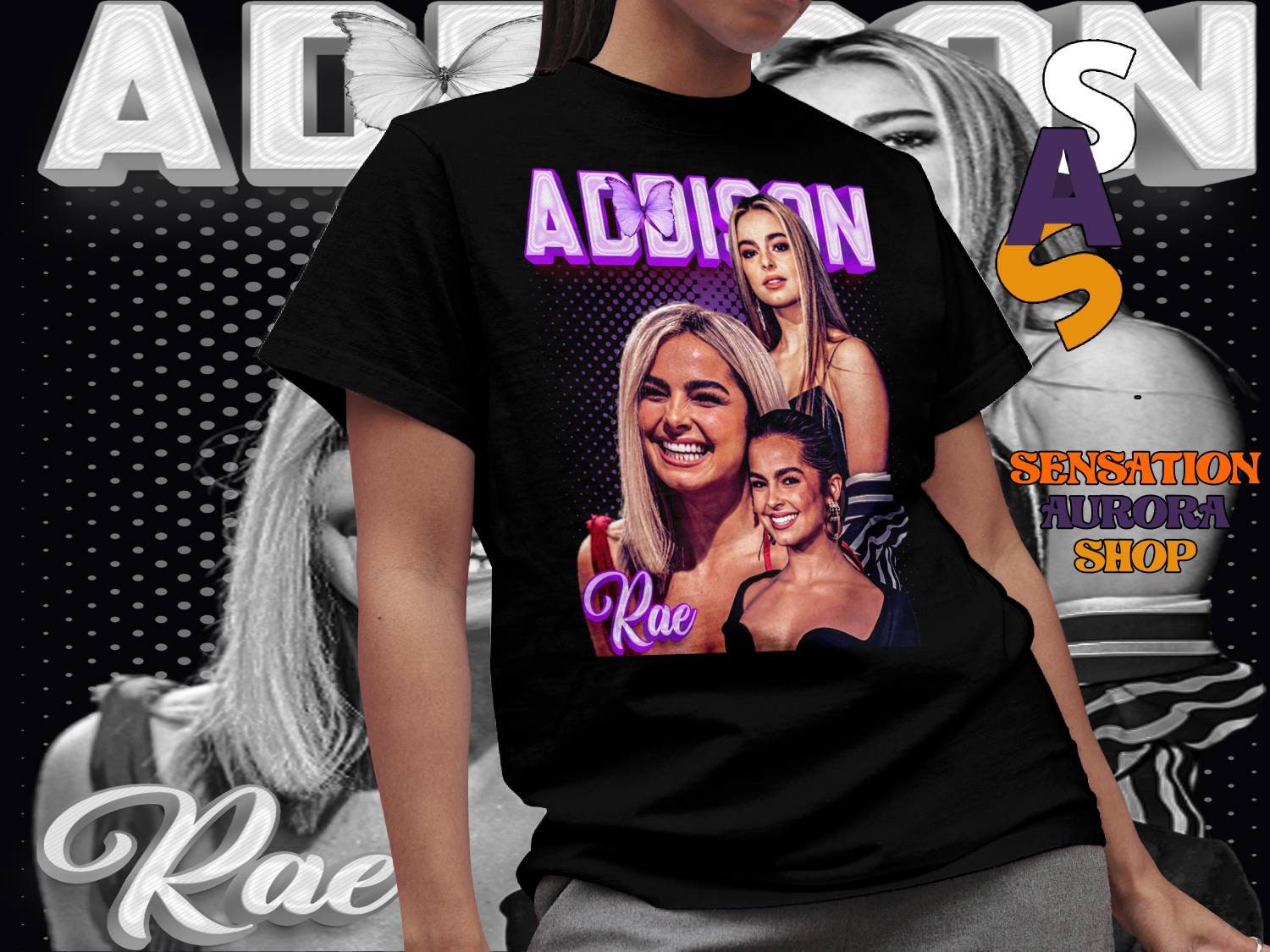 Addison Rae Celebrity Retro 90s Unisex T-Shirt Addison Rae Celebrity Retro 90s Unisex T-Shirt