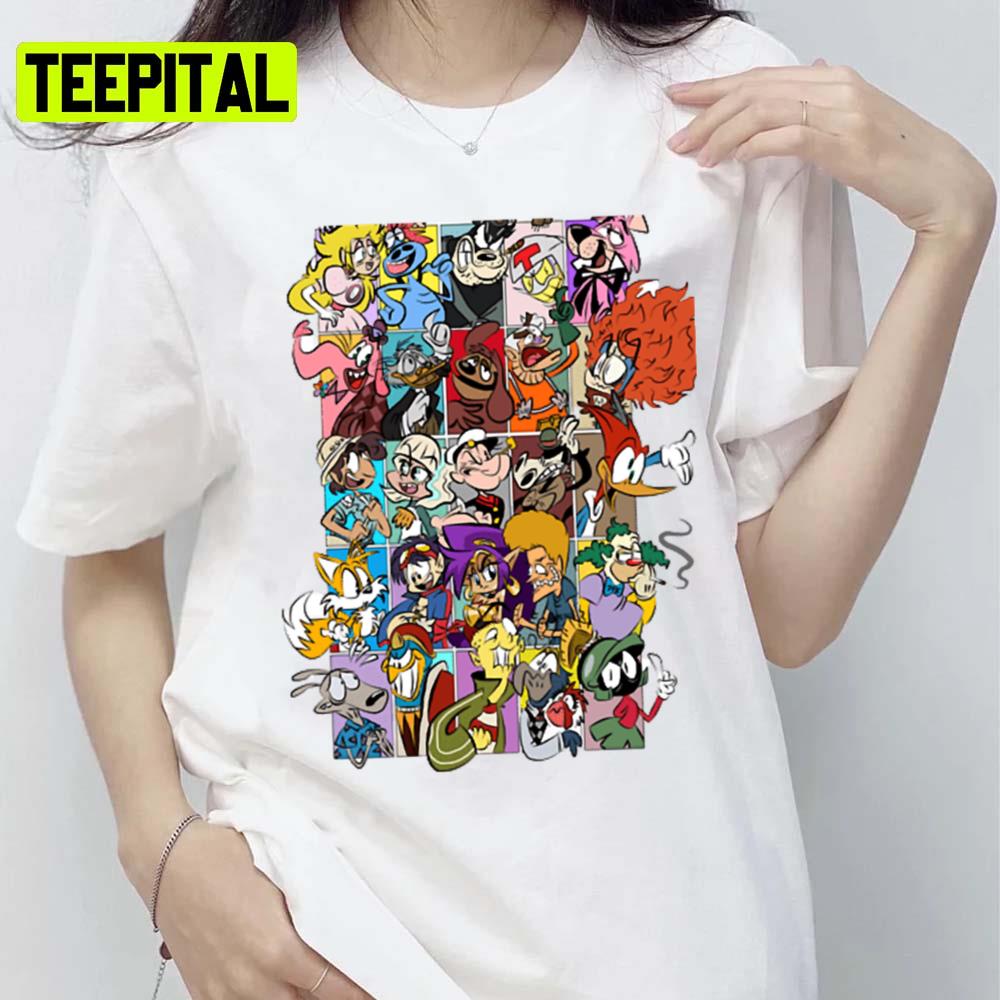 All The Characters Courage The Cowardly Dog Unisex T-Shirt All The Characters Courage The Cowardly Dog Unisex T-Shirt