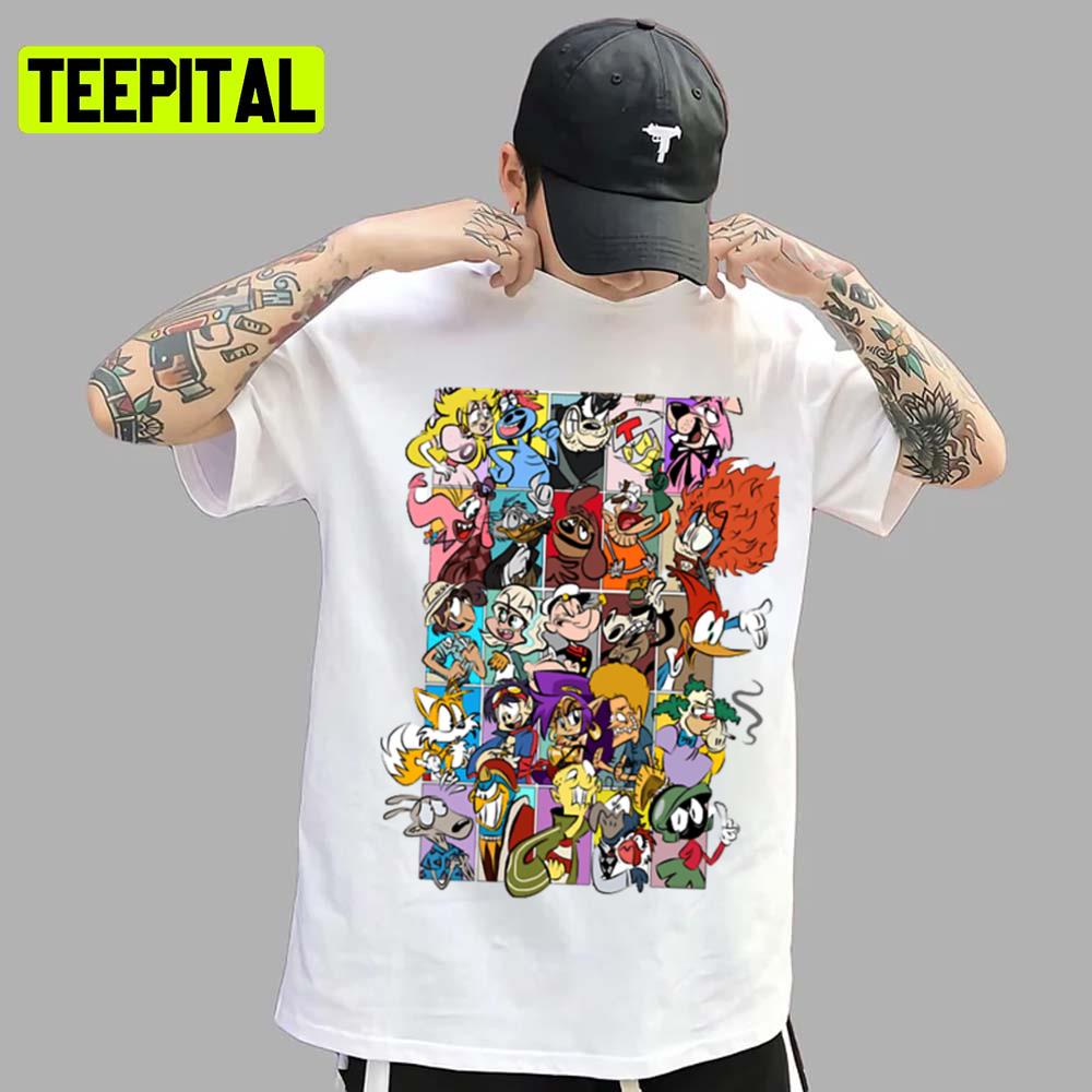 All The Characters Courage The Cowardly Dog Unisex T-Shirt All The Characters Courage The Cowardly Dog Unisex T-Shirt