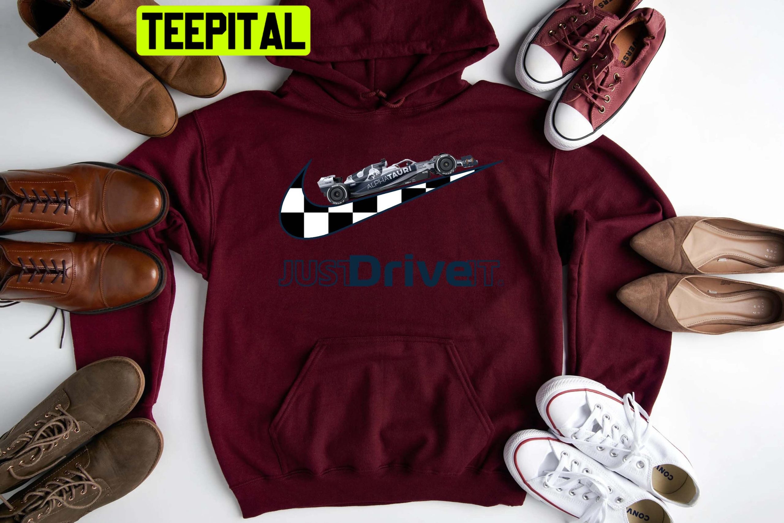 Alphatauri Just Drive It Nike Logo Graphic Unisex Shirt Alphatauri Just Drive It Nike Logo Graphic Unisex Shirt