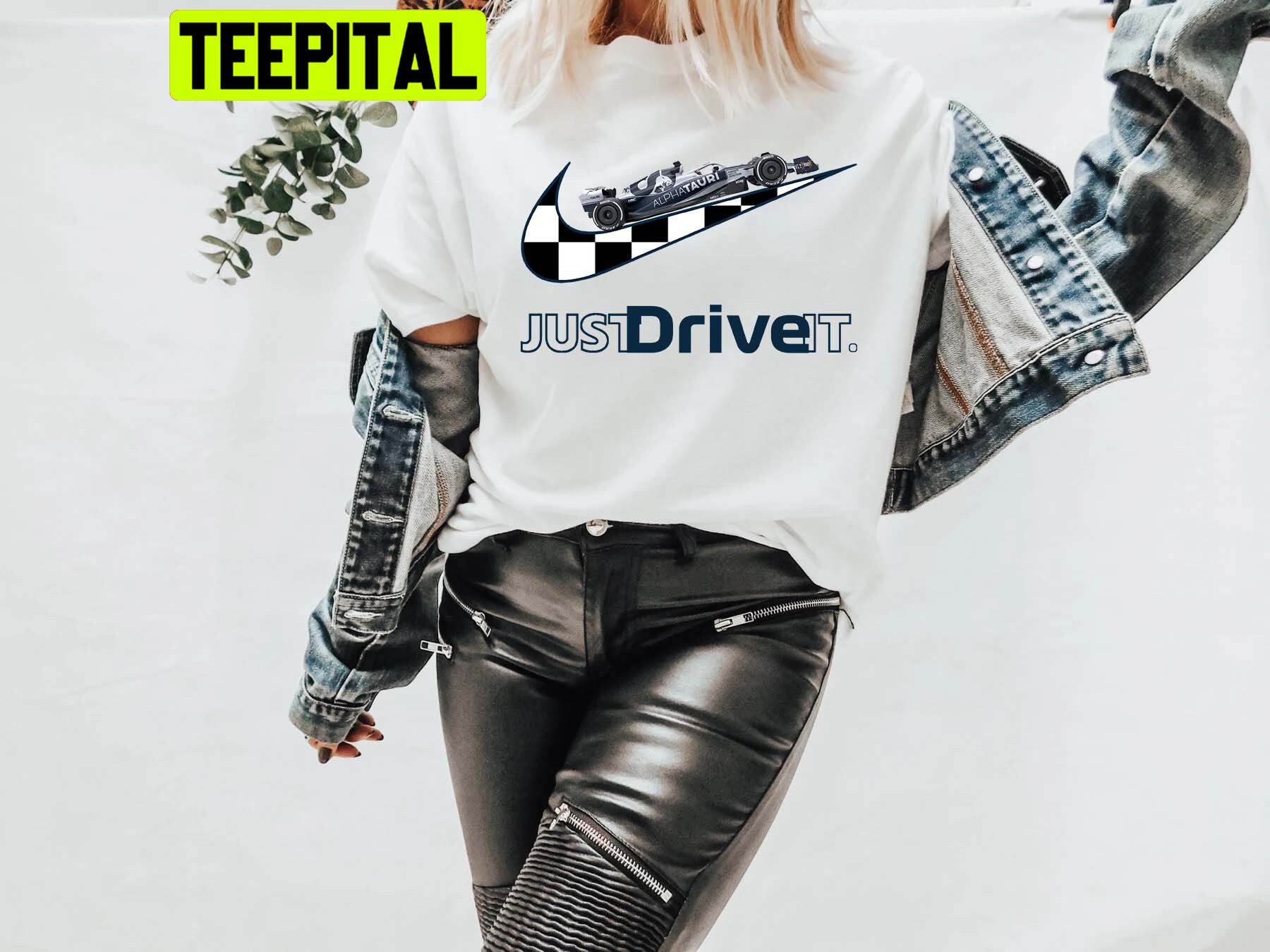 Alphatauri Just Drive It Nike Logo Graphic Unisex Shirt Alphatauri Just Drive It Nike Logo Graphic Unisex Shirt
