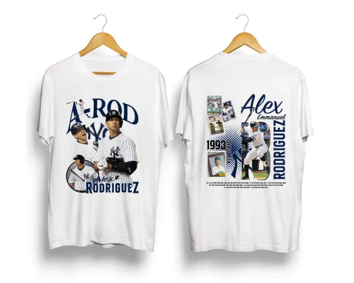 Arod Alex Rodriguez Vintage 90s Legend Ny Yankees Baseball Double Sided Shirt