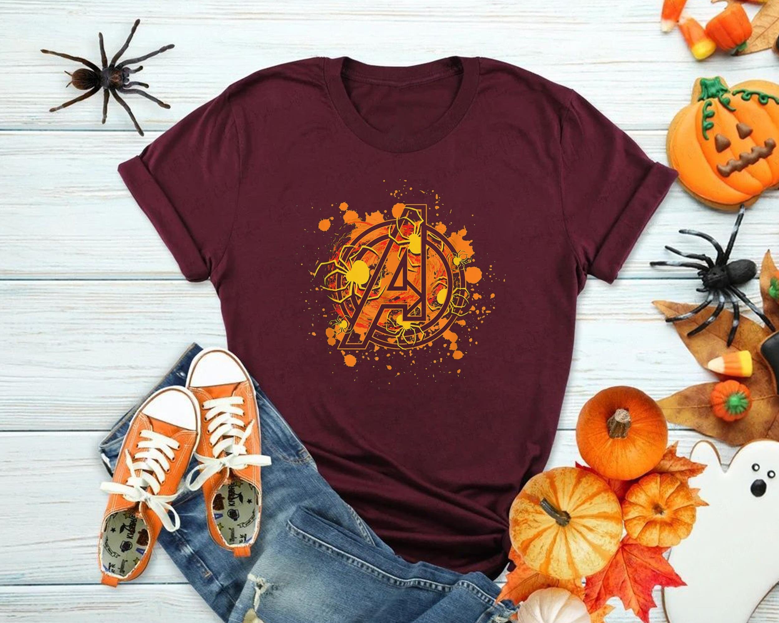 Avengers Spooky Spiders Halloween Marvel Comics Holiday Unisex T-Shirt Avengers Spooky Spiders Halloween Marvel Comics Holiday Unisex T-Shirt