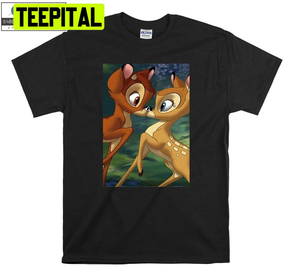 Bambi Kiss Disney Character Deer Love Trending Unisex T-Shirt Bambi Kiss Disney Character Deer Love Trending Unisex T-Shirt