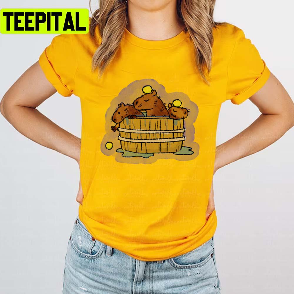 Bath Time Capybara Onsen Unisex T-Shirt Bath Time Capybara Onsen Unisex T-Shirt