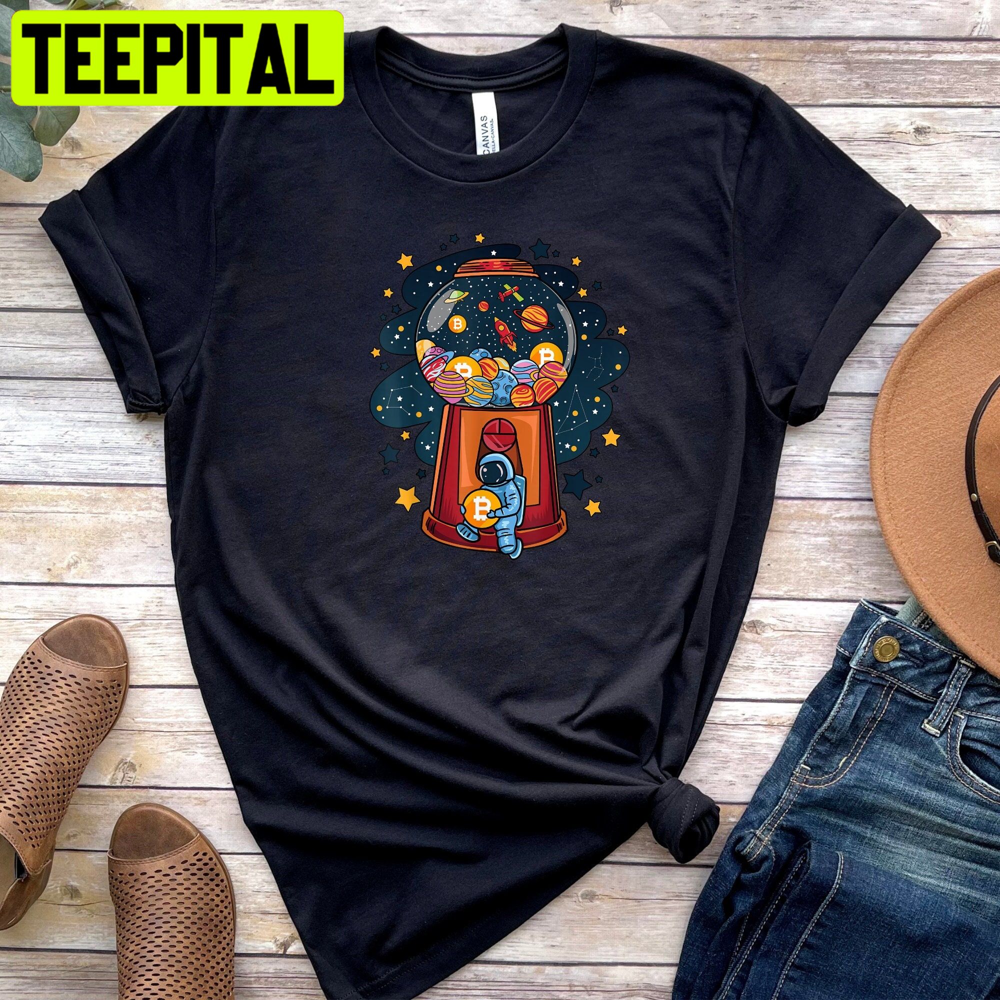 Bitcoin Planets Gumball Machine Astronaut Trending Unisex Shirt Bitcoin Planets Gumball Machine Astronaut Trending Unisex Shirt