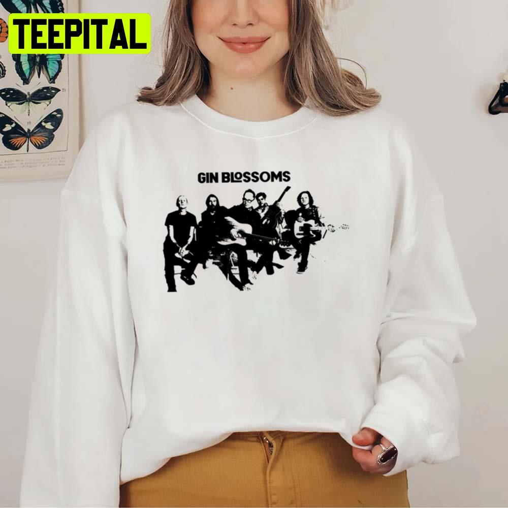Black And White Design Of Gin Blossoms Unisex Sweatshirt Black And White Design Of Gin Blossoms Unisex Sweatshirt