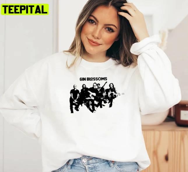 Black And White Design Of Gin Blossoms Unisex Sweatshirt Black And White Design Of Gin Blossoms Unisex Sweatshirt