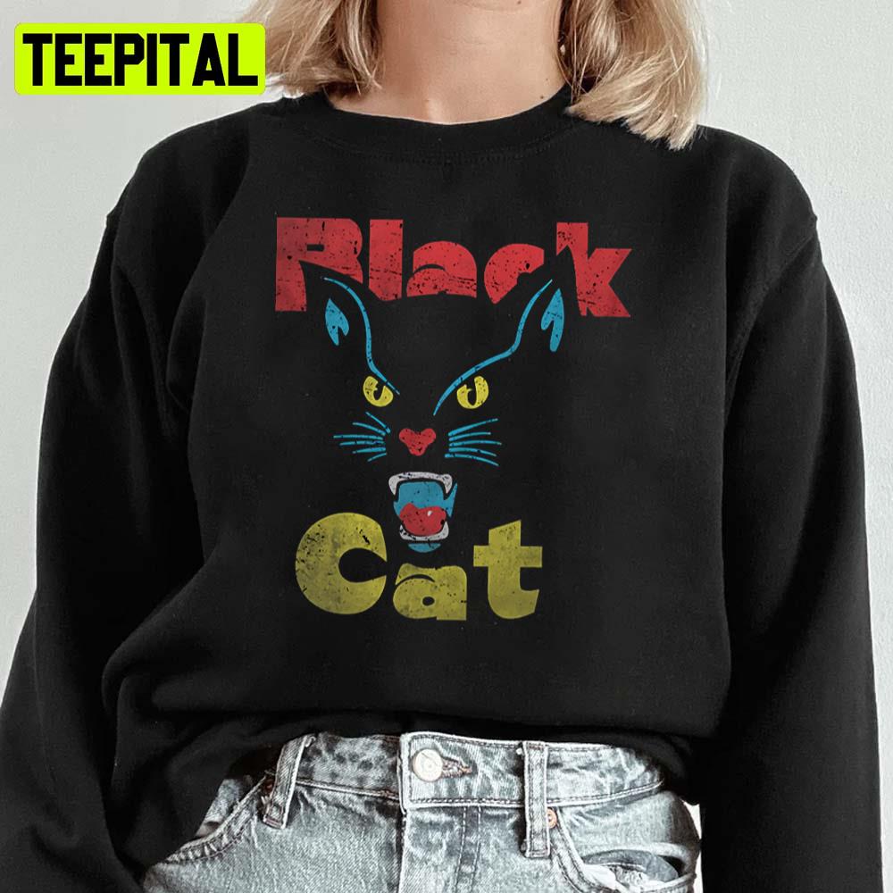 Black Cat Retro Halloween Spooky Night Unisex Sweatshirt Black Cat Retro Halloween Spooky Night Unisex Sweatshirt