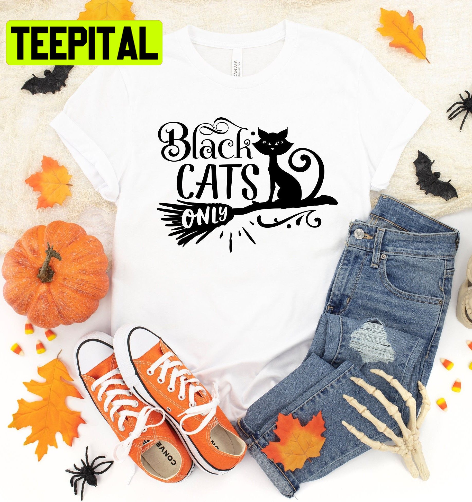 Black Cats Only Halloween Unisex T-Shirt Black Cats Only Halloween Unisex T-Shirt