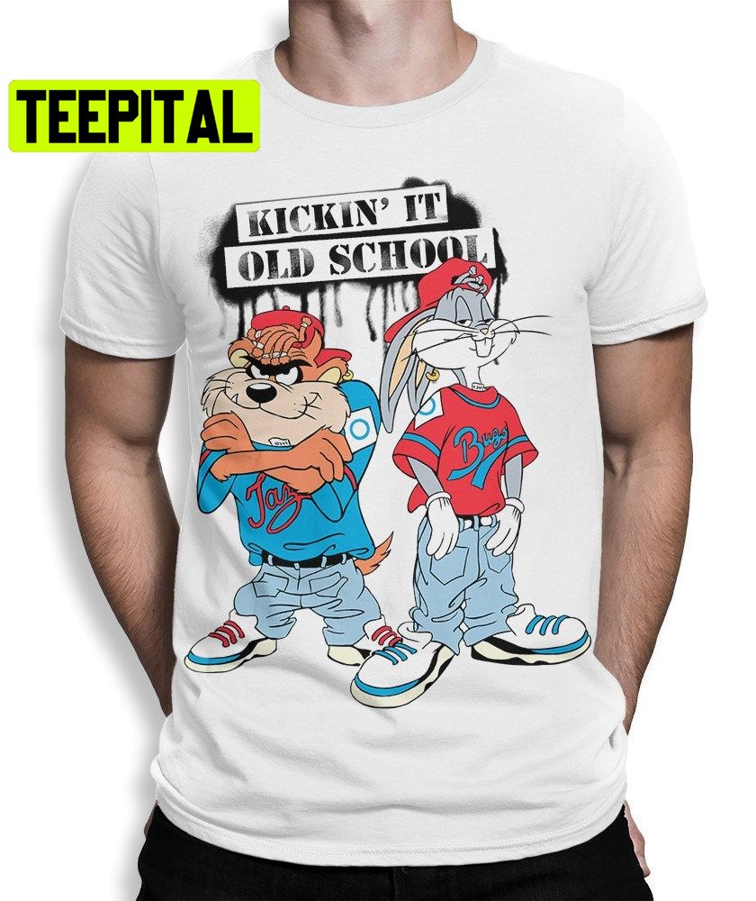 Bugs Bunny And Taz Kickin It Old School Trending Unisex Shirt Bugs Bunny And Taz Kickin It Old School Trending Unisex Shirt